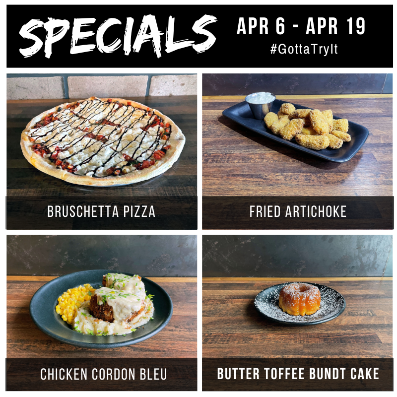 Last call for these delicious specials.  The Chicken Cordon Bleu is made in-house and is not one to miss!

#gottatryit #specials #morethanjustpizza #pizzaworks