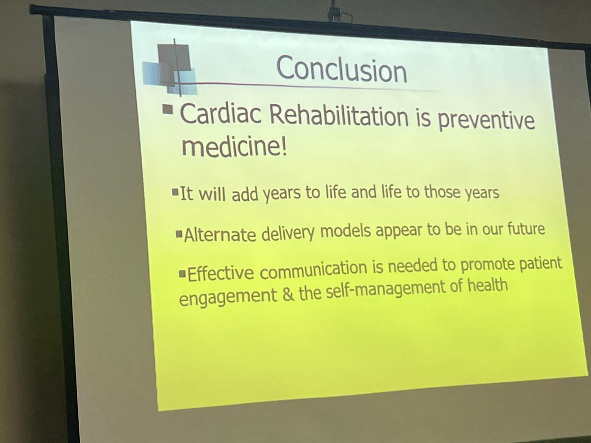jonathandavidrn's tweet photo. Breakout Sessions
Cardiac Rehab: What’s in it for You and Patients?  Dr. Robert Scales, Mayo Clinic, AZ #PCNA2023 @HeartNurses #AACVPR 
🫀seek CR Program certification 
🫀Cardiac Rehabilitation is Preventive Medicine 
🫀Alternative methods of CR delivery
🫀Value Based Care https://t.co/HTolzor1iz