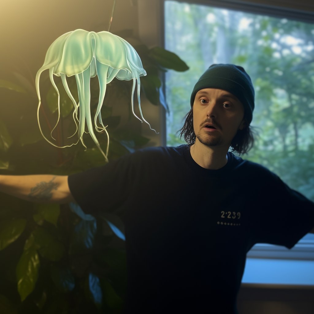 some_aideas's tweet photo. @nickfloats Dabbling around with jellyfish atm😂 At least an interesting furniture choice for you... The glowing jellyfish lamp https://t.co/EPunAFG5QH