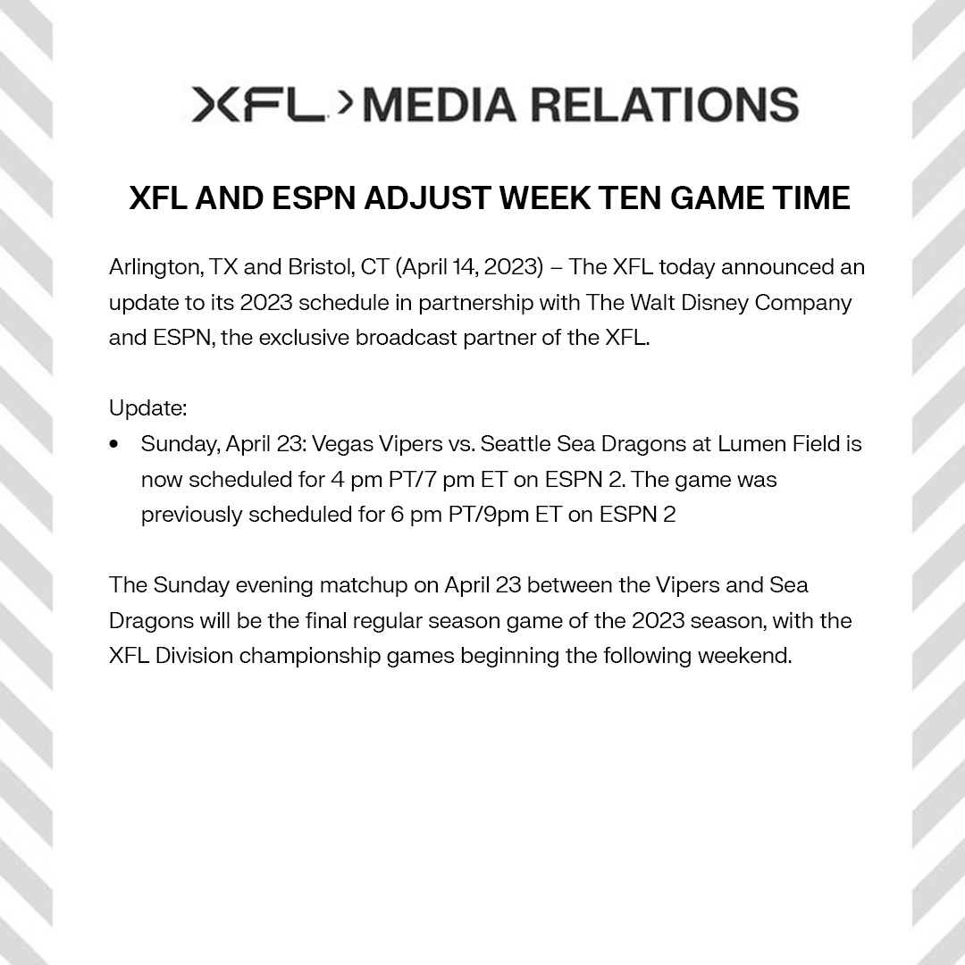 XFL Communications Department on Twitter "The XFL today announced an