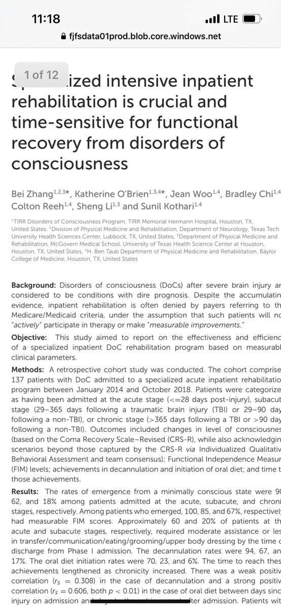Yet ANOTHER article about the lack of interventions for #disordersofconsciousness 🤯 

Yet <a href="/BeiZhangMD/">Bei Zhang, MD, MSc</a> just published that 90% emerged when admitted to appropriate #inpatientrehab ! 

Rehab is the treatment for DoC. #NIH and #FDA please stop meds, imaging, devices. Fund rehab!
