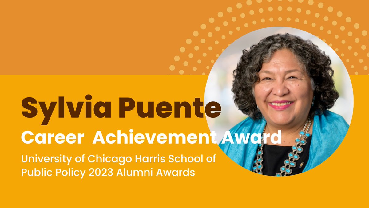 The <a href="/HarrisPolicy/">Harris Policy</a> Career Achievement Award is presented to an alumnus who has served as a significant leader, creating meaningful positive change within their institution and society.

Congrats to <a href="/PuentePolicy/">Sylvia Puente</a>! <a href="/UChicago/">The University of Chicago</a>  

harris.uchicago.edu/news-events/ne…