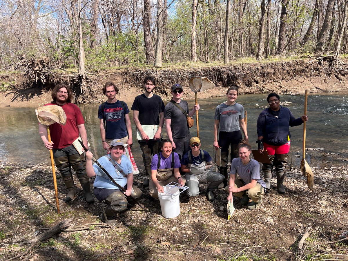 This week, students from the Edwards-based EVRN 460: Field Methods course met up with students from <a href="/HaskellU/">Haskell U</a> to learn aquatic invertebrate sampling in Indian Creek in Overland Park, led by Debbie Baker of the Kansas Biological Survey. #kuenviro #kuenviro