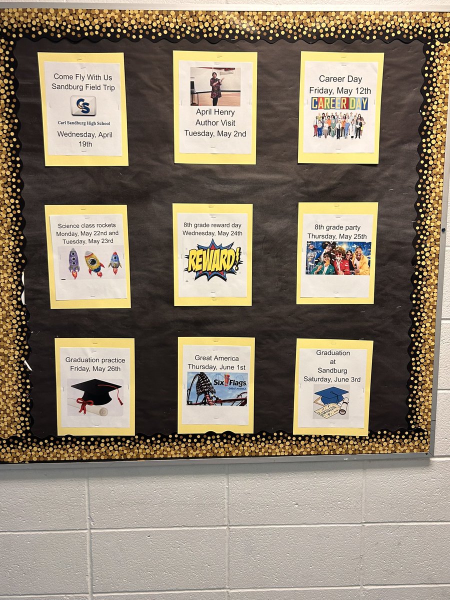 Upcoming dates for <a href="/JerlingJayhawks/">Jerling Junior High</a> 8th graders!!! <a href="/MrsHalperEDU/">Dana Halper</a> <a href="/ProrokLeads/">Daniel Prorok</a> <a href="/MrsDeSimone135/">Lauren DeSimone</a> <a href="/Matt_Gonnella/">Matt Gonnella</a>