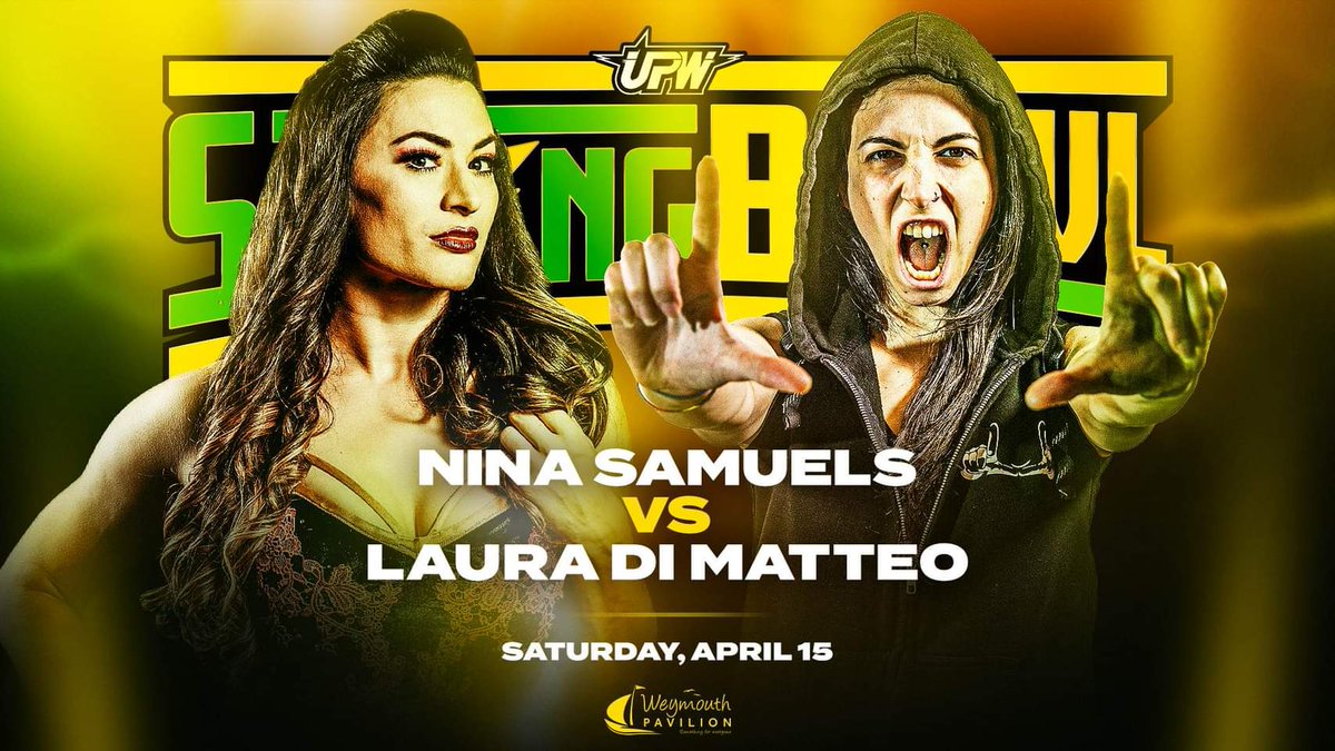 DaleClark136's tweet photo. Looking forward to @UltimateProUK #SpringBrawl tomorrow in Weymouth !!
But personally most excited for the debut of @NinaSamuels123 who I am sure will make it The #NinaSamuelsShow https://t.co/6kboxzxYX8