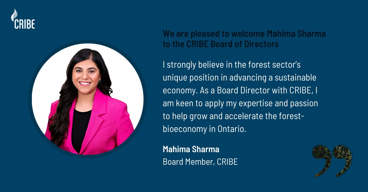 We are pleased to welcome <a href="/MahimaS_/">Mahima</a>  to our Board of Directors.

As the Vice President of Innovation, Environment, and Climate Policy at <a href="/FPAC_APFC/">FPAC</a>, Mahima brings a wealth of knowledge and valuable perspective to our Board of Directors. We look forward to working with Mahima!