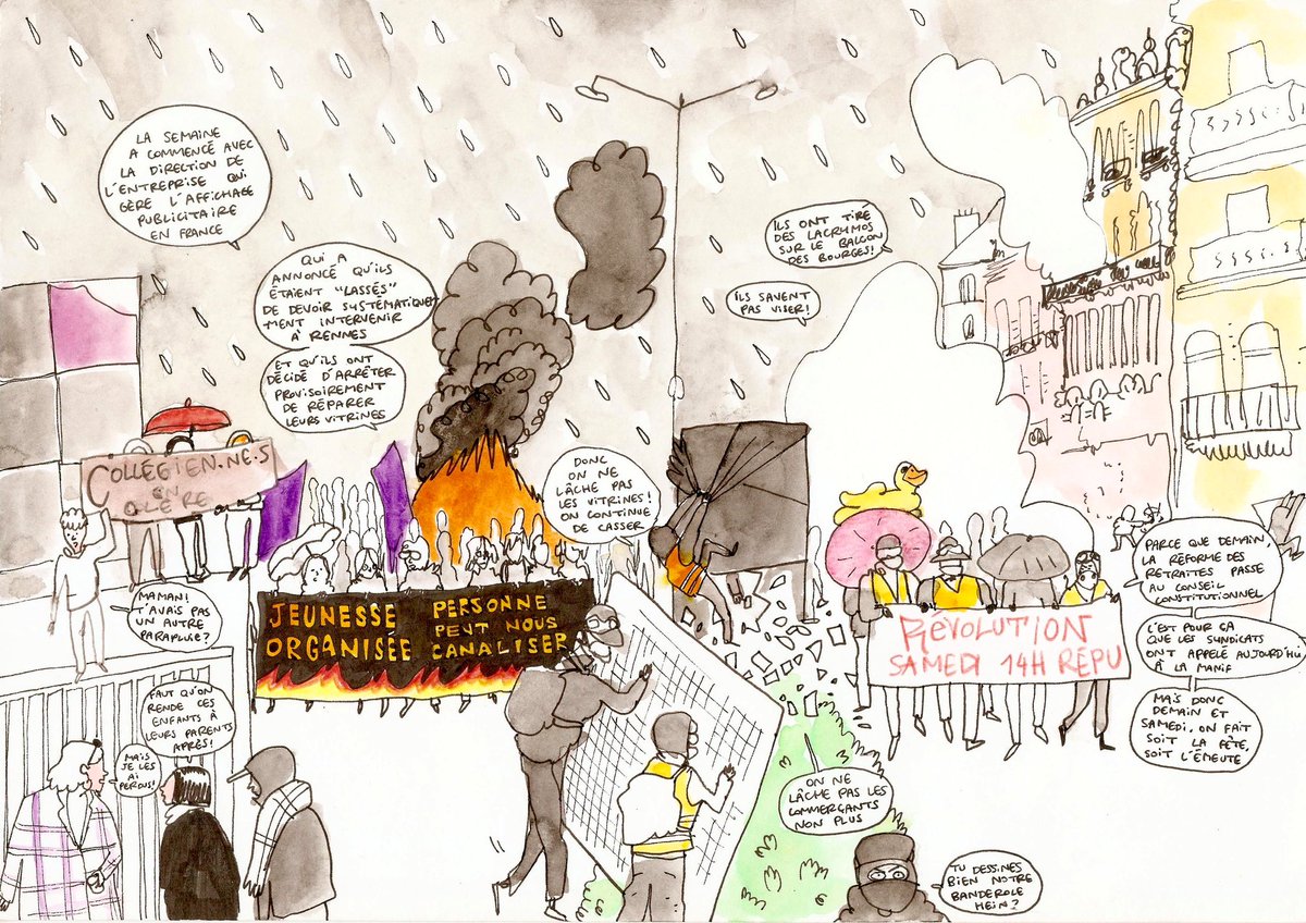 en_cesure's tweet photo. Dessins de la manif enflammée du 13 avril à #Rennes https://t.co/DHSCyWBlF2