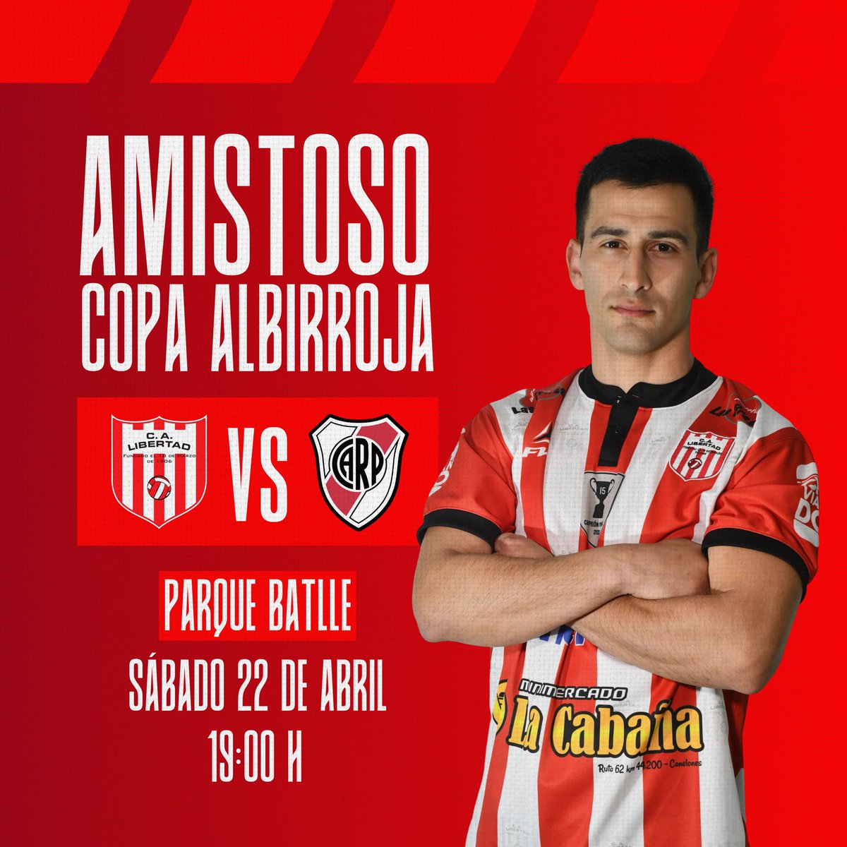decanocanario's tweet photo. 🏆 Cᴏᴘᴀ Aʟʙɪʀʀᴏᴊᴀ 🔴⚪️

𝗟𝗶𝗯𝗲𝗿𝘁𝗮𝗱 🆚 @RiverFlorida 

🏟 Parque Batlle
🗓 Sábado 22/4 
🕢 19:00 https://t.co/4eAZWwiRqJ