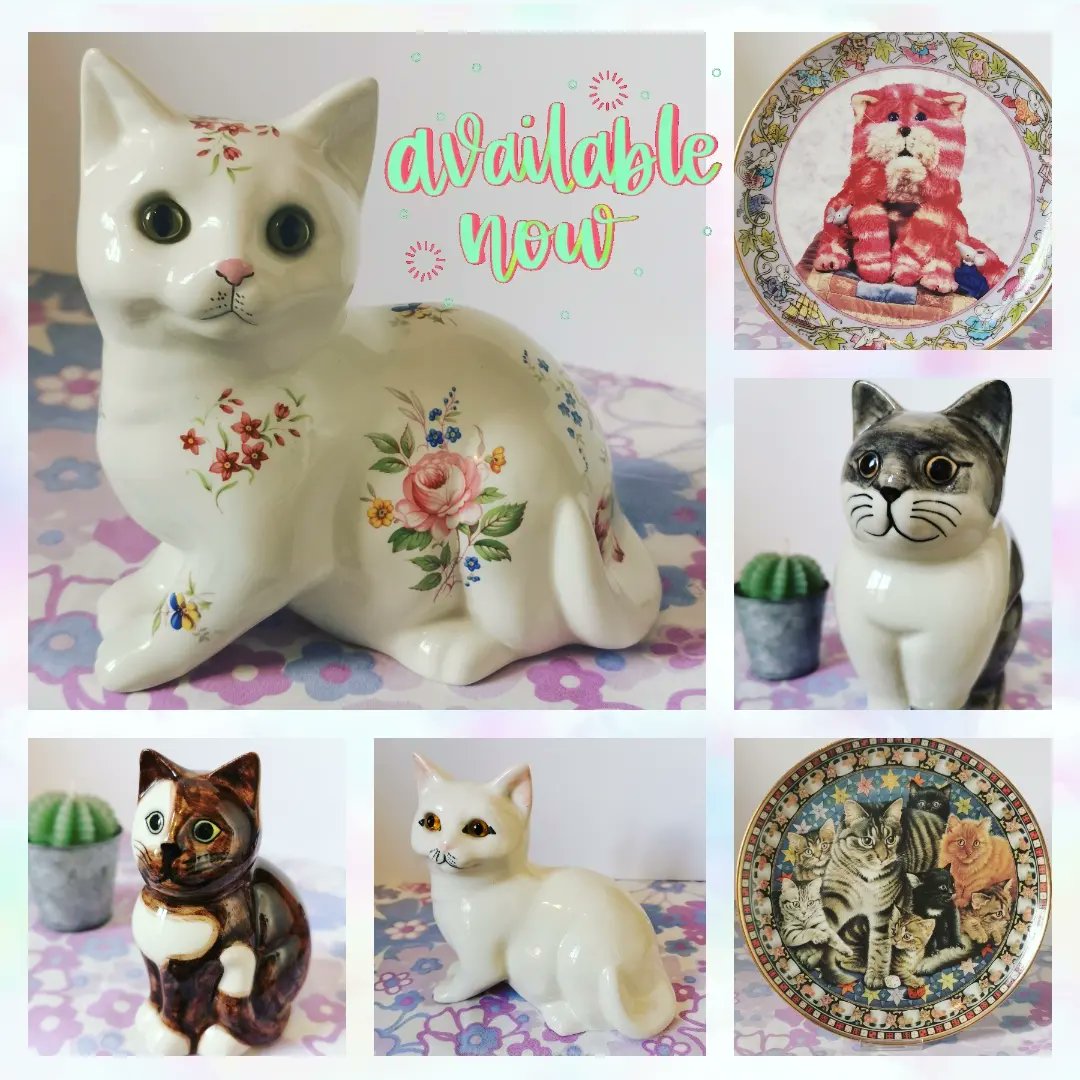 K_Collectables's tweet photo. Auction day today 😁 Inbetween bidding I managed to get this lot of Cats sorted and listed 😻

#justcatsandco #staffordshirecats #quailceramics #quailpotterycats #lesleyanneivory #bagpussplate #vintagecats #cutecatdecor… https://t.co/FoIRQExhS6 https://t.co/8Vnnp8UDwY