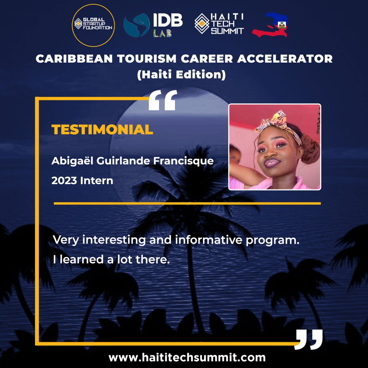 From networking opportunities to hands-on training- hear what our Caribbean Tourism Career Accelerator participants have to say about their experience with the program!
#Testimonial #TourismIndustry #CareerAccelerator #cohort2
