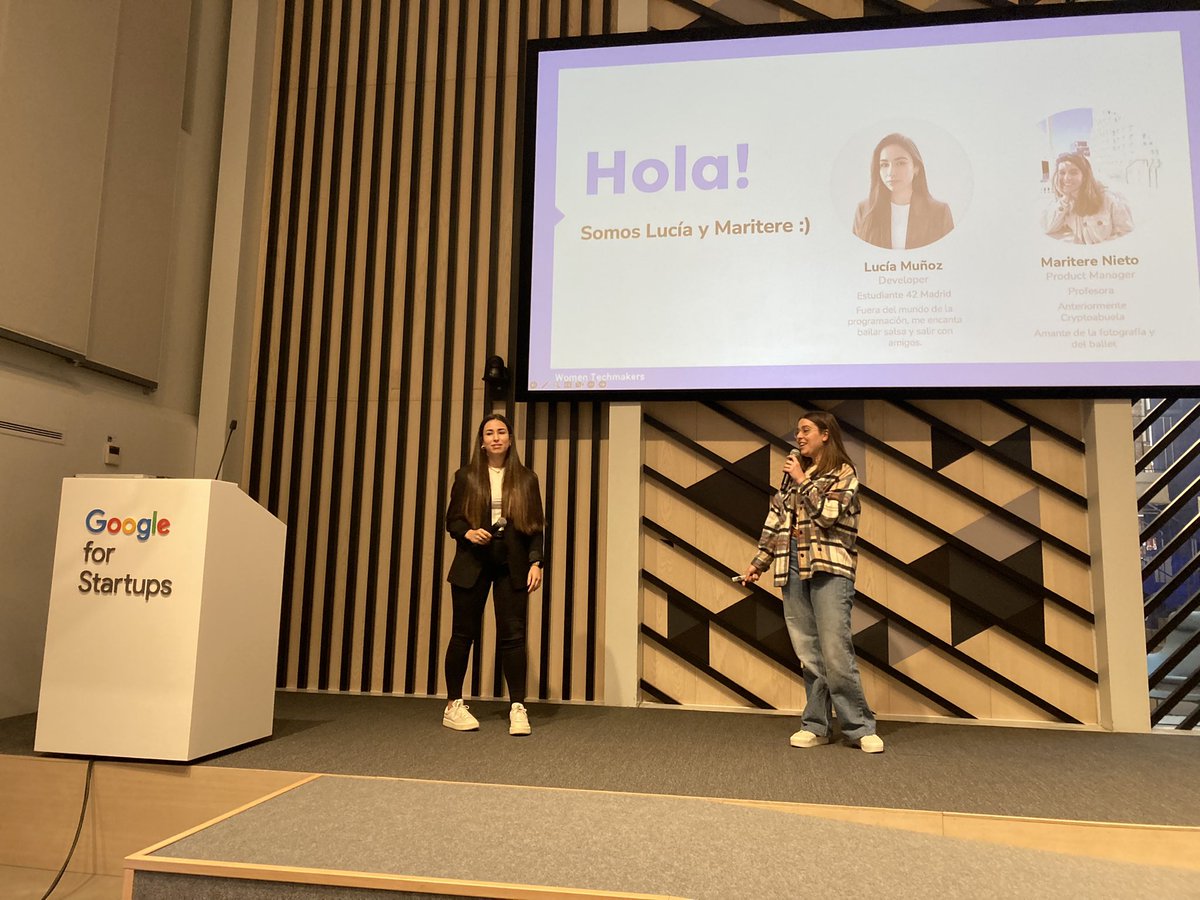 WTMMadrid's tweet photo. NFTs sin humo! Con Lucía Muñoz @luciamunozdev y Maritere Nieto @_mtnieto #WTMMadrid2023 https://t.co/lMheZAuRFf