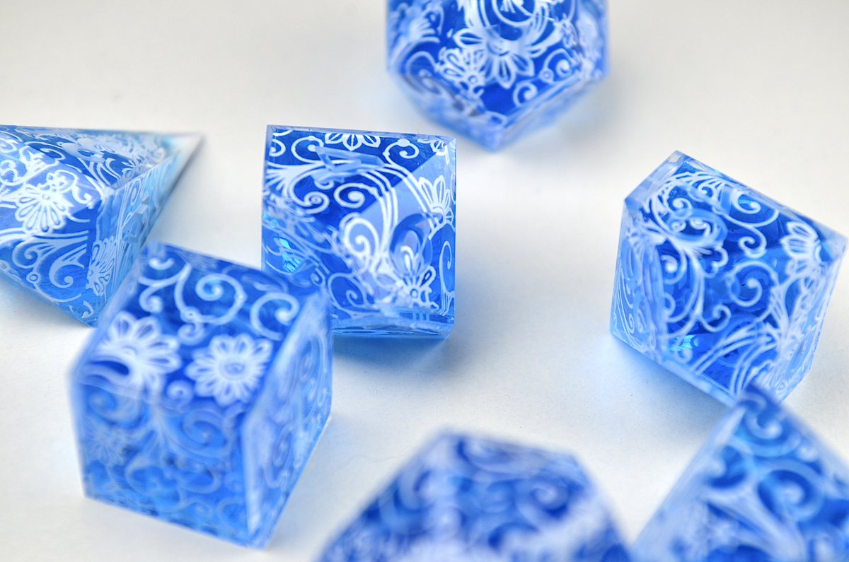 2crit2quit's tweet photo. Slightly darker sapphires in the works 💠 raw/unpolished/unpainted 
#dnd #dice #ttrpg https://t.co/bsaX1UvoSP