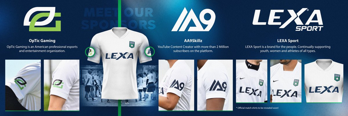 Meet our sponsors 🤝

💚 <a href="/OpTic/">OpTic</a> 
🎬 <a href="/aa9skillz/">aa9skillz</a> 
👕 Lexa Sportswear

We appreciate your support and look forward to representing you all at the <a href="/TST7v7/">TST</a> tournament in June! ⚽️