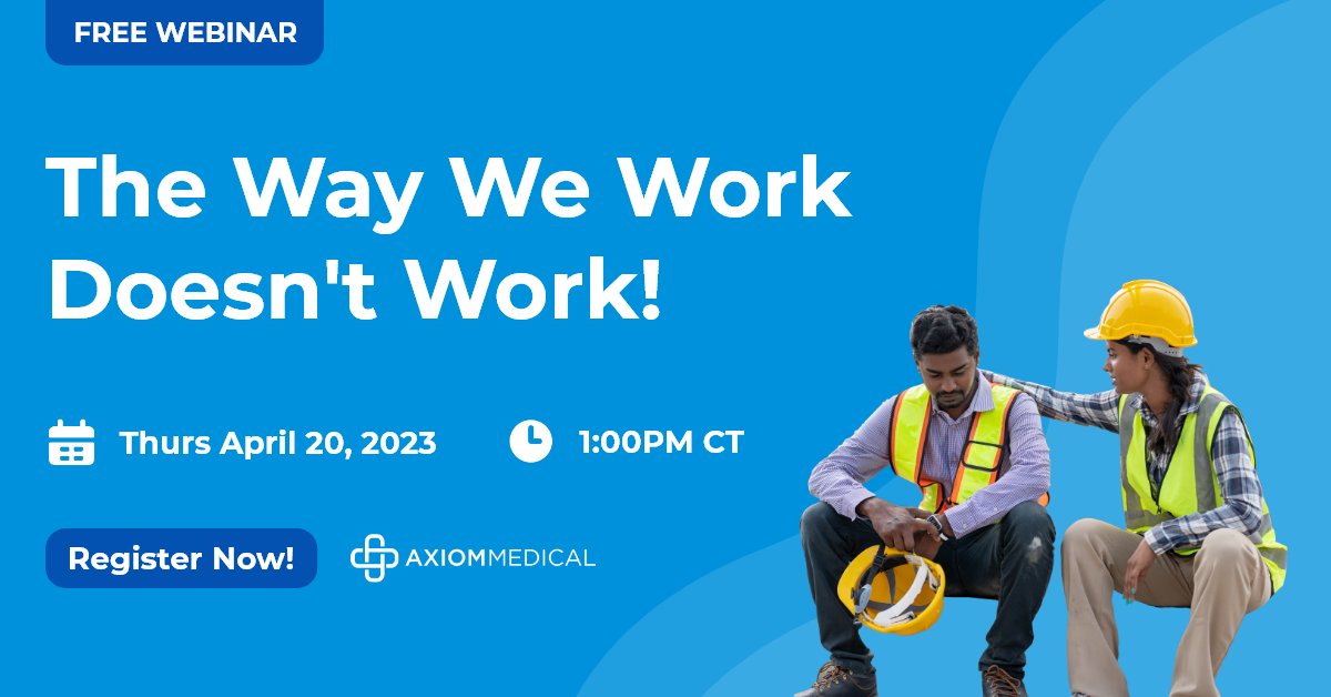 AxiomMedical's tweet photo. Don't miss our next webinar on Thursday, April 20th @ 1pm CT. Always 100% free: https://t.co/7rUHFvwInu

#AxiomMedical #workplacesafety #burnout #registernow #alwaysfree https://t.co/UD3jUU4WaY