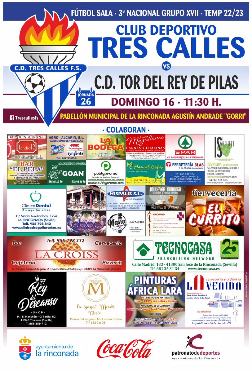 ⏰HORARIO| Volvemos a nuestra pista, para recibir al @udpilasfutsal. 

Partido vital para pelear por la permanencia, por lo que necesitaremos vuestro aliento. 

¡Os esperamos afición en el Agustín Andrade! 💙🤍

🎟️ Entrada gratuita