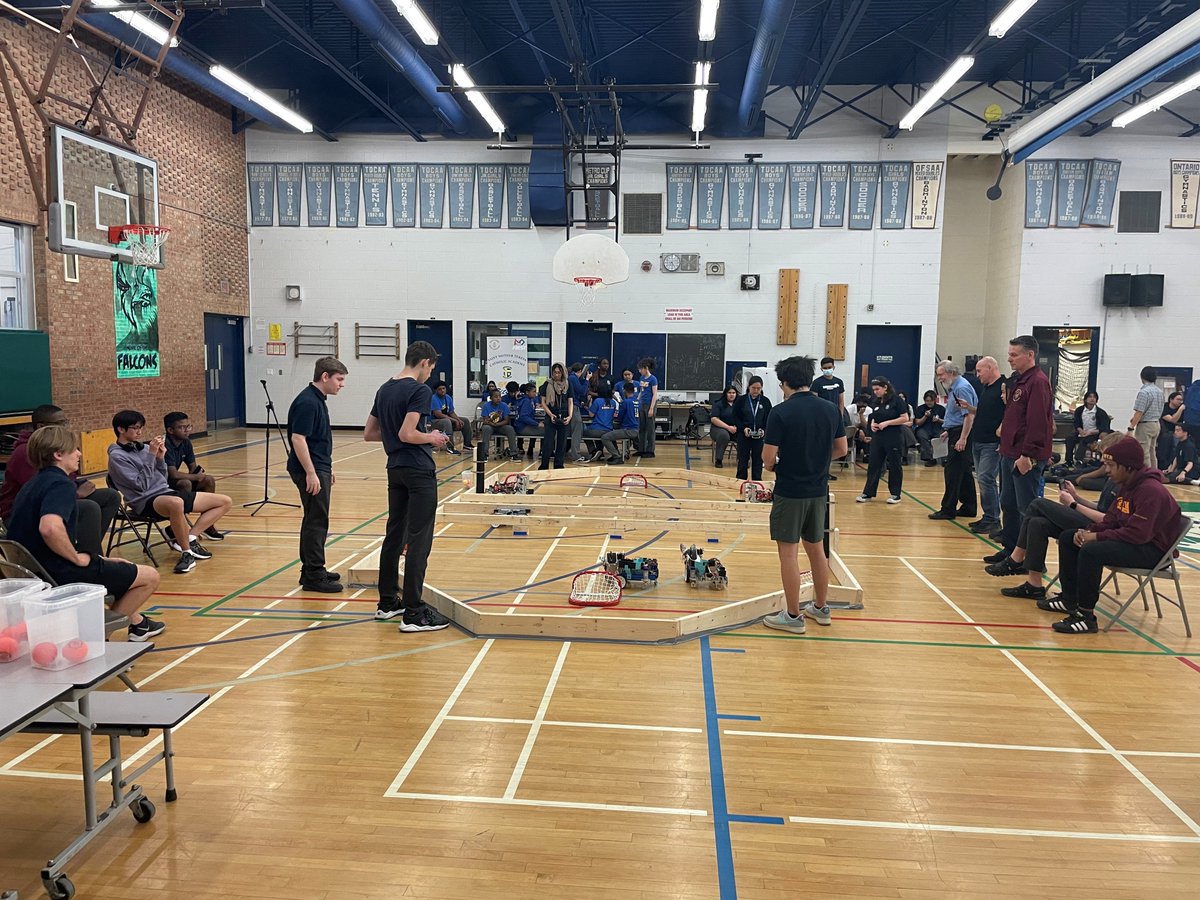 The #TCDSB OYAP Secondary Robotics Competition in full swing at <a href="/FLCHS_TCDSB/">Francis Libermann Catholic High School</a>. 

Students are proudly showing their technical and creative skills. 

Good luck to <a href="/FLCHS_TCDSB/">Francis Libermann Catholic High School</a>, <a href="/MPSJ_TCDSB/">Michael Power/St. Joseph High School</a>, <a href="/MadonnaCSS/">Madonna CSS Student Council</a>, &amp; <a href="/SaintJPII/">Saint John Paul II</a>