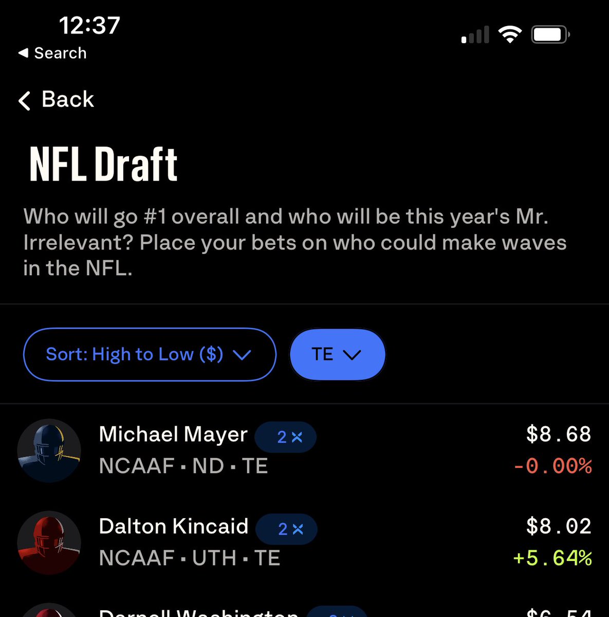 BeausUnit's tweet photo. Kincaid is still undervalued! All books have him as the favorite to go first! #Gamblingtwitter @DevinsBookie @Paranormal_Bass https://t.co/7wbuqZKcIJ