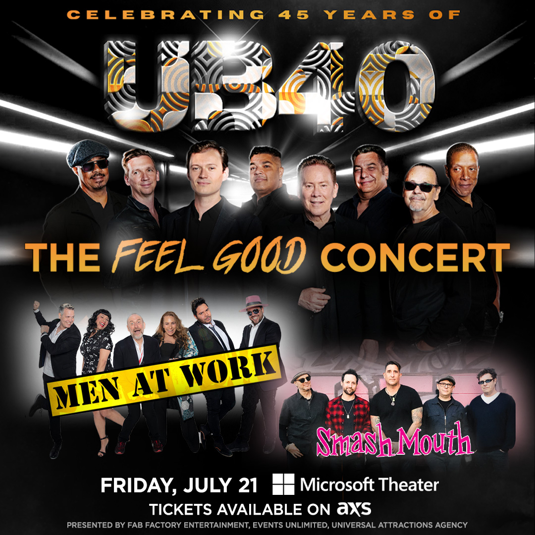 UB40OFFICIAL's tweet photo. LA! Tickets for our 45th Anniversary show on the 21st of July at the @MSTheater  are on sale now!

Get your tickets here: https://t.co/rLzqHNDyhf

Big Love
UB40

#UB40 #UB45 #liveevent #livemusic #reggae #Anniversary #LosAngeles #US https://t.co/OralgWcyEl
