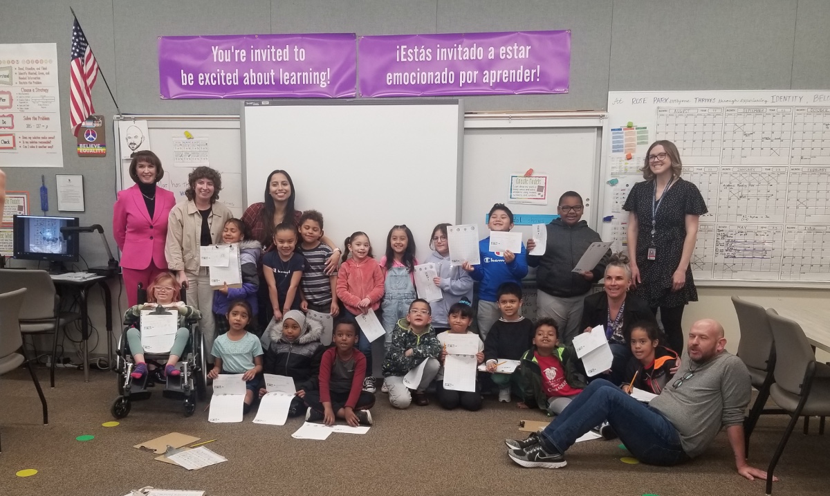 Everyone at Rose Park Elementary School enjoyed the visit from State Superintendent Dr. Sydnee Dickson yesterday. #celebrateSLCSD #uted 
<a href="/DicksonSyd/">Sydnee Dickson</a>