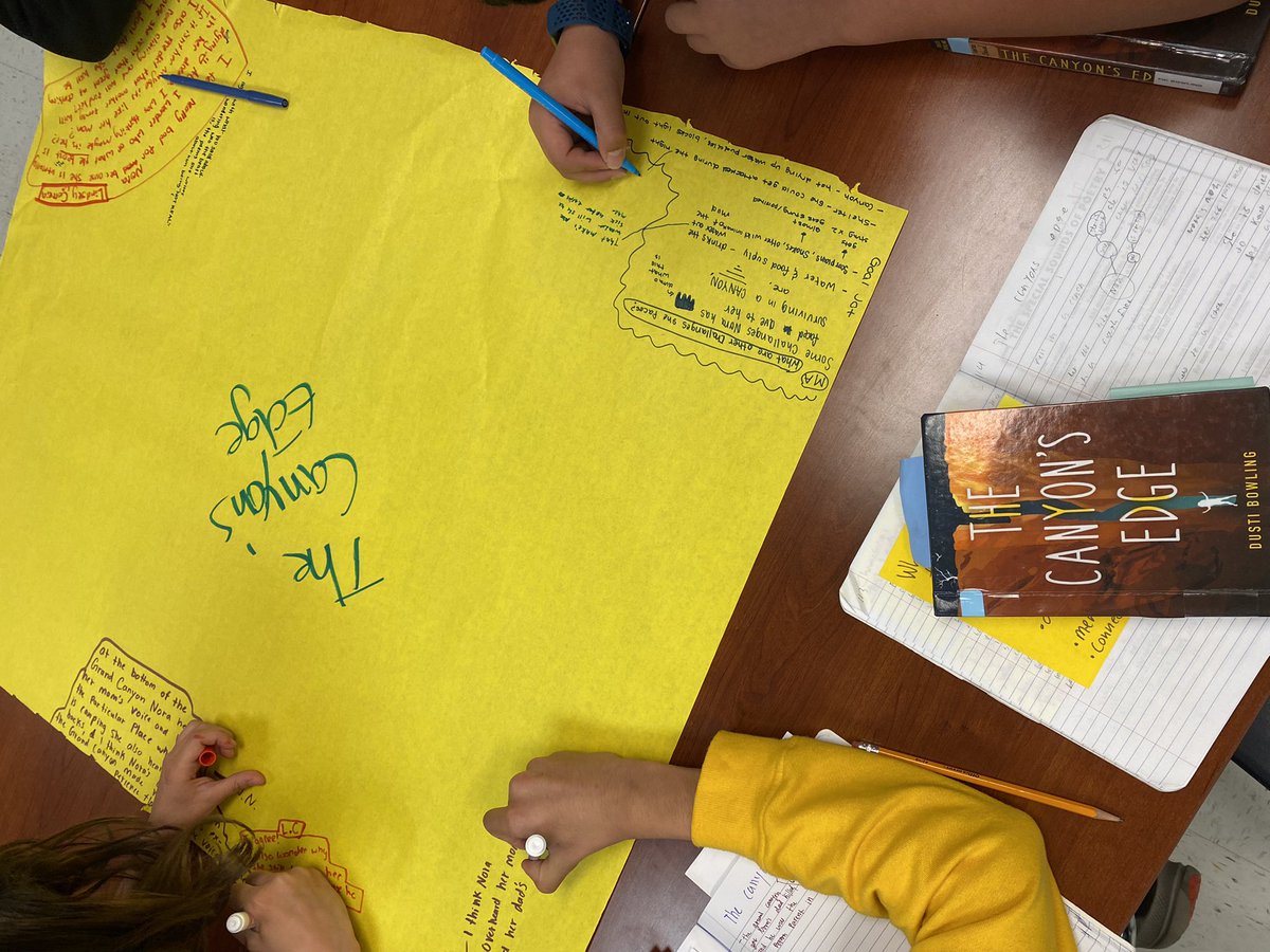 IHMSLibrary's tweet image. So great to see what happens with book club books once they leave the library!! 👏 Observing Ms. Granger’s silent discussion using the Big Paper strategy showed how deeply her 6th graders are thinking about their novels in verse. #NationalPoetryMonth #SRVLibraryLove @SRVUSD1