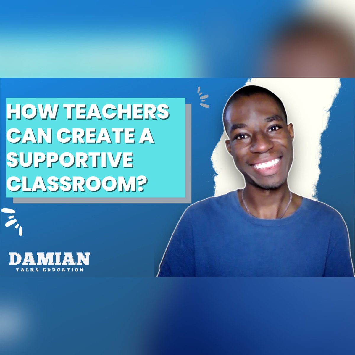 DamianTalksEdu's tweet photo. An ALL-NEW EPISODE of #DamianTalksEducation is LIVE!

@_DamianAnderson is sharing all the many ways how teachers can create a supportive classroom with their students. Head over to https://t.co/f6031cuNYp to watch.

#supportiveclassroom #damiantalkseducation #podcast #education https://t.co/QJUAyic761