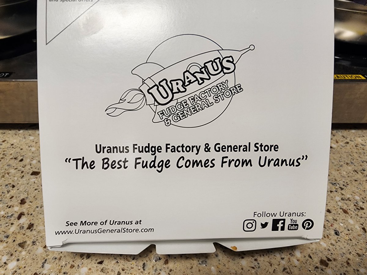 LitTrix's tweet photo. @RobRiggle @JoeTessESPN  A sales rep with awesome taste stopped by our office with these treats today. Thinking of you guys, wish we could share! @holeymoleyabc @UranusMissouri #Uranus #fudge https://t.co/bsQjxO6JSk