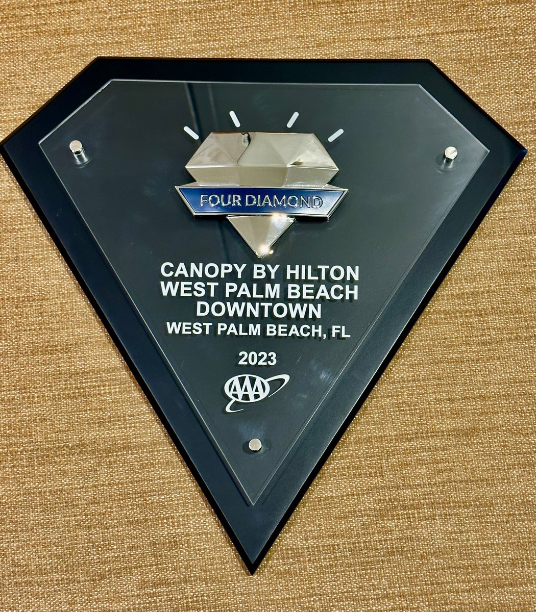 Carolinedavilat's tweet photo. We're thrilled to announce our hotel has been awarded a 2022 Four Diamond award by AAA.
Our dedication to providing unparalleled accommodations has been recognized with this significant achievement.
#canopywpb #canopy https://t.co/BAmUQhcm5s