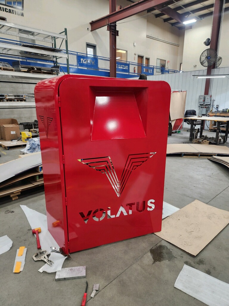 VolatusLLC's tweet photo. One step farther on our charging stations! Next up, this gorgeous red box will go in for testing to ensure that we are meeting or exceeding industry standards and regulations.
#eVTOL #eVTOLinfrastructure #vertiport #Voaltus #VolatusInfrastructure #ElectricAviation https://t.co/X8Q03F2luN