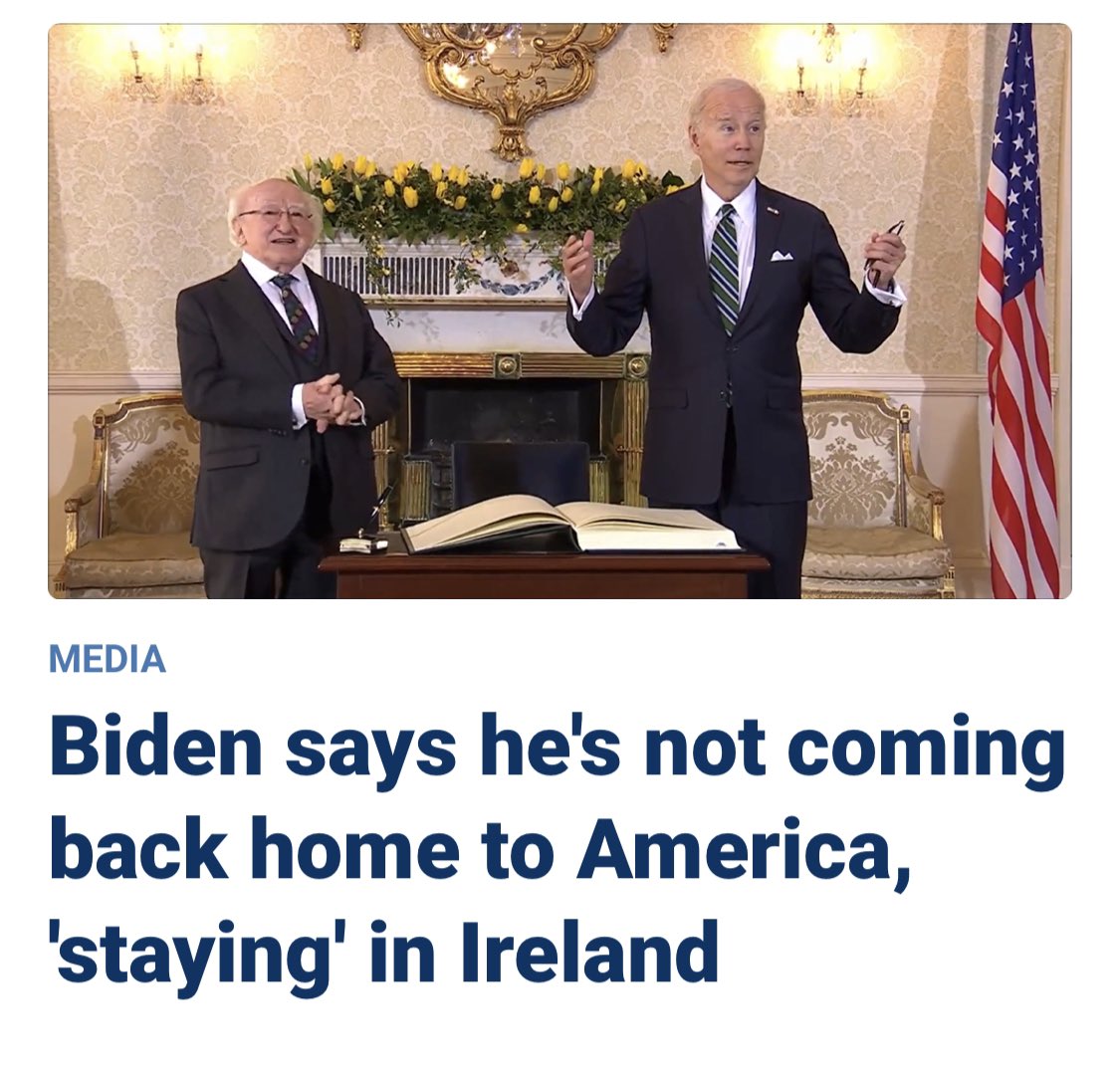 Biden says that he may stay in Ireland.

Allowing Biden to stay is clearly a US act of war.

#Biden #BidenInIreland #BidenIreland #Ireland #Democrats