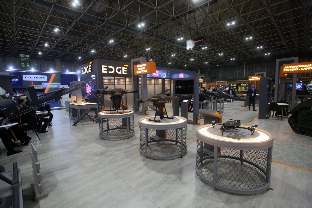 _edgegroup's tweet photo. On the last day of #LeadingEDGE’s participation at #LAAD2023, we continue to reinforce our global position and expand our international footprint, with a clear focus on autonomous systems, smart weapons, and electronic warfare.
#BeyondPossibilities https://t.co/Urcs0pmnrw