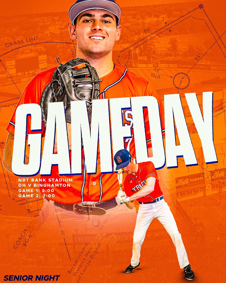 SUClubBaseball's tweet photo. GAME DAY! 

Gates open at 4:00, pregame ceremonies start at 4:30. 

Free entry and opened concessions! 

📍NBT Bank Stadium 
⏰ Game 1: 5:00 | Game 2: 7:00
📊Game Changer 
📻 Live Radio Broadcast (Link below) https://t.co/FUwzCAUM9E