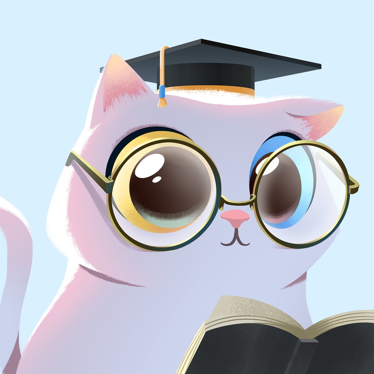 A cute white kitten, 
it looks even smarter with glasses on, 
don't you think? 😁
#catportrait
#cat 
#cute
#cuteadorable
#digital
#digitalpainting 
#feline
#furry 
#illustration
#kitten
#kitty
#pet 
#portrait 
#sweet
#puss