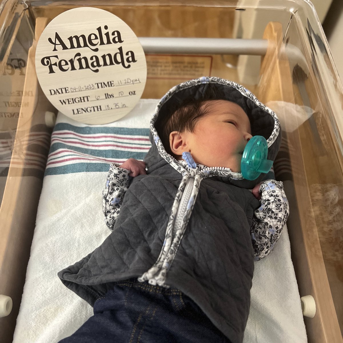 JPPrieto85's tweet photo. On April 11, 2023 at 11:20pm #LosPrieto proudly welcome Amelia Fernanda to the world! We are back home and mom and baby are doing great! Gabriel and Isabella were thrilled to meet their little sister! https://t.co/LNUa9U2xAe