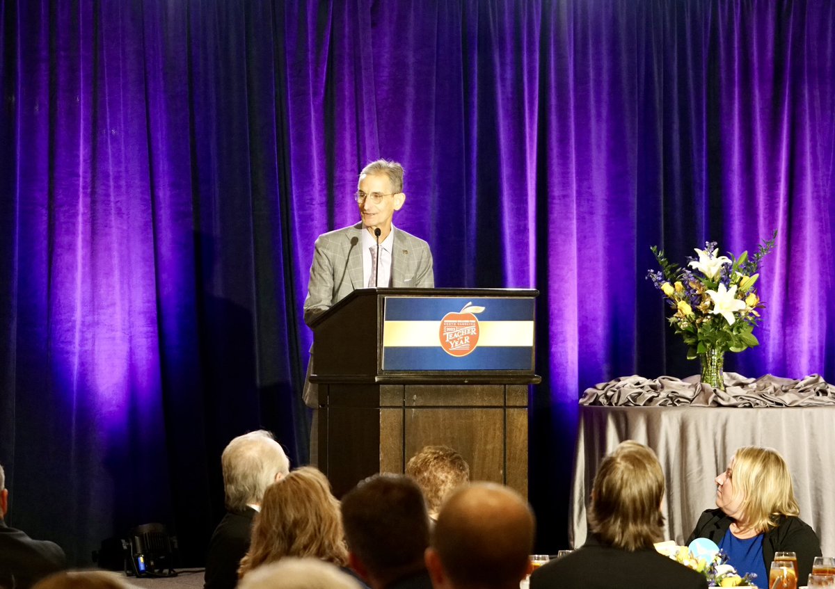Thank you to <a href="/BWFUND/">BWFUND</a> for sponsoring the NC Teacher of the Year award! 

“There is no endeavor more important than celebrating these unsung heroes who guide the next generation of leaders.” - Lou Muglia 👏👏 #nced #NCTOYPOY