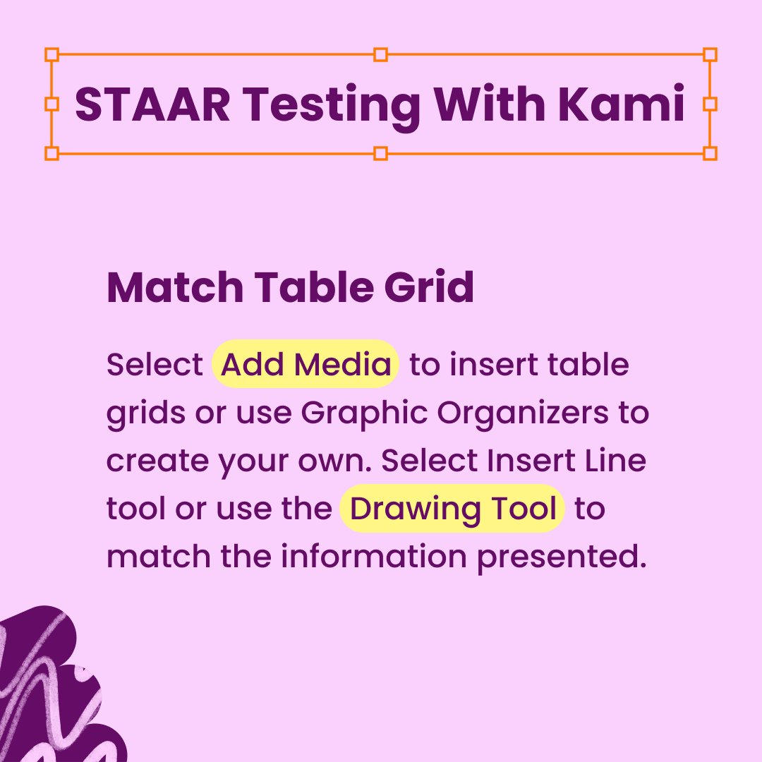 KamiApp's tweet photo. Match Table Grids are super easy to practice in Kami. 

Just select Add Media to insert a table and have your students use the Line or Drawing tool to match the information presented.  

#STAARTesting https://t.co/1GUV0W9gMj