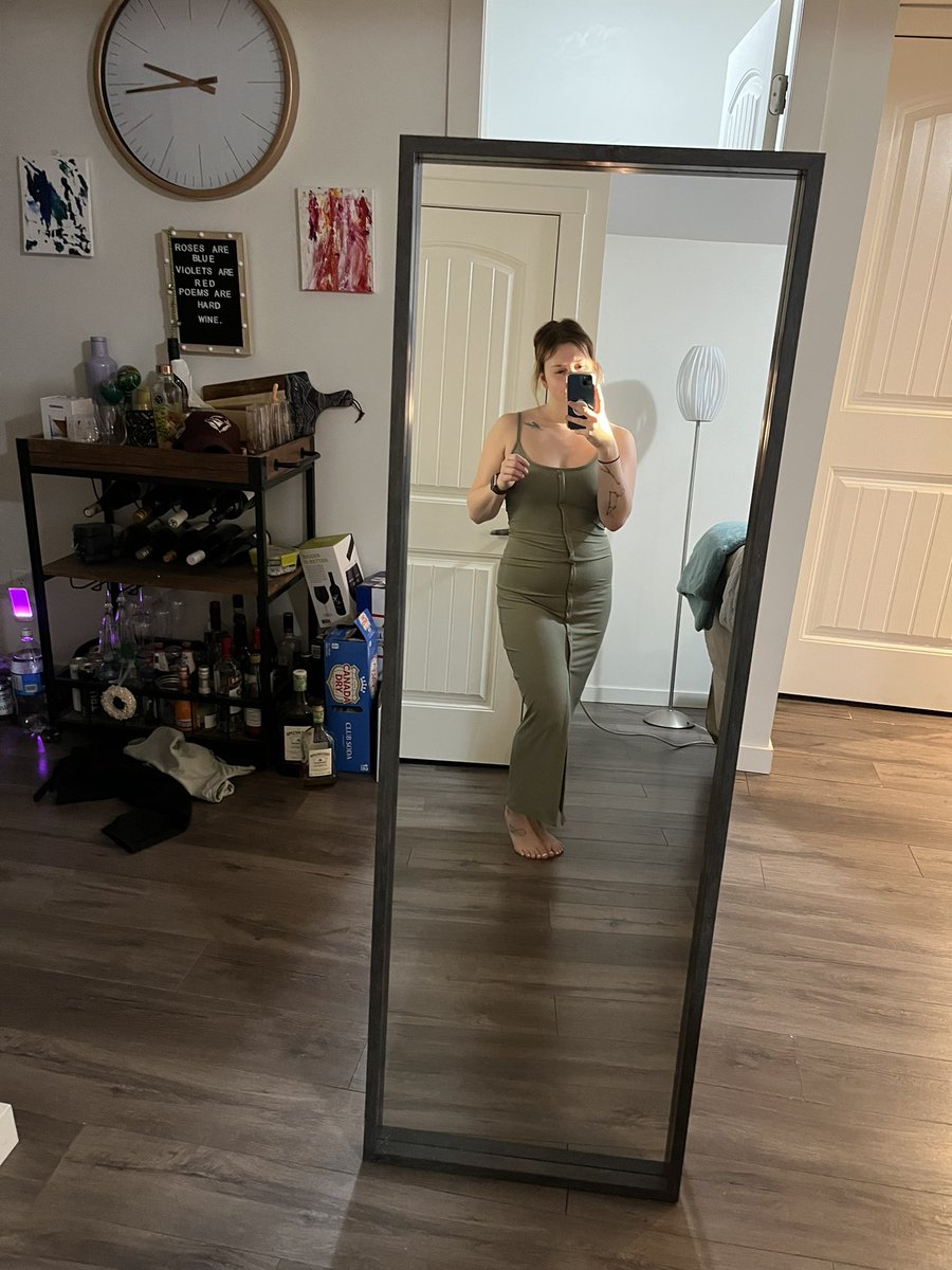 Wearing a tight dress & not sucking in today. Owning the chunk I got happening. Kinda uncomfortable kinda nervous but we out here doing it. #bodyneutrality