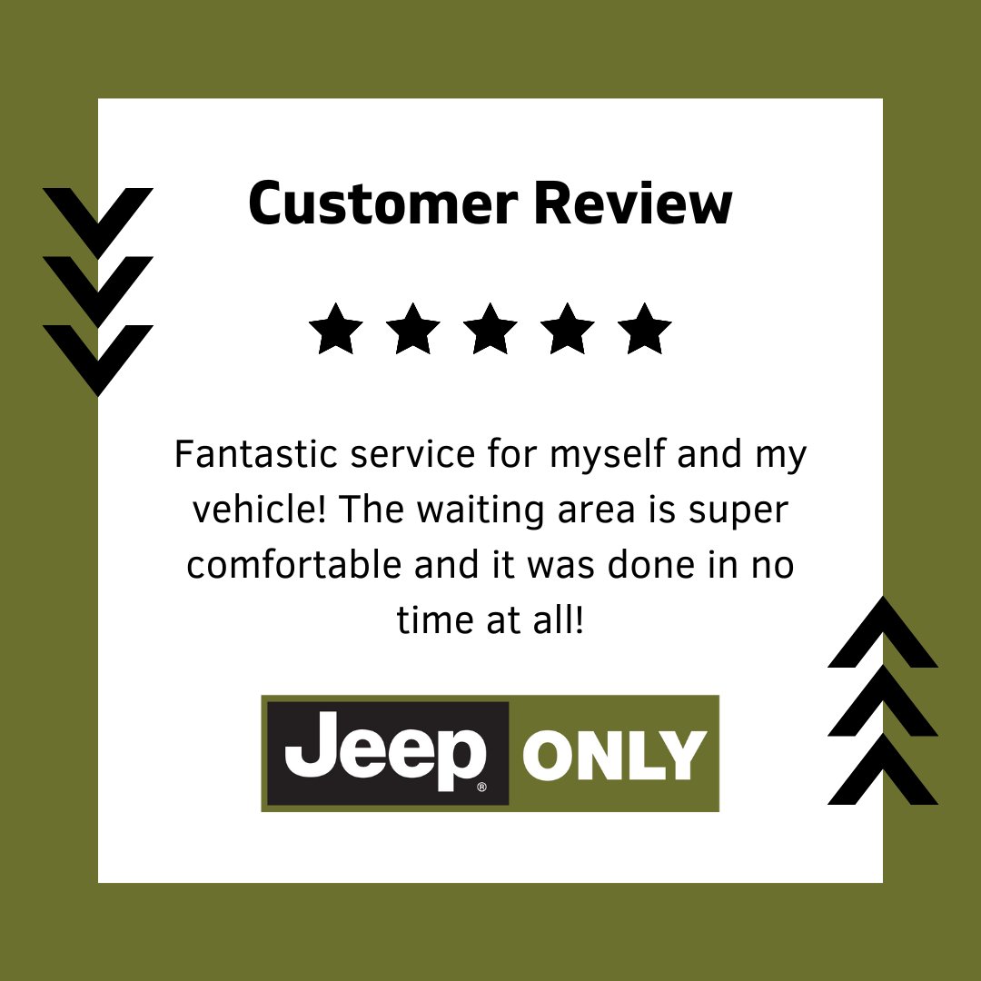 At Jeep Only, it's our goal to provide top-notch service for you and your vehicle!

#happycustomer #fivestarfriday #fivestarreview #jeeponly
