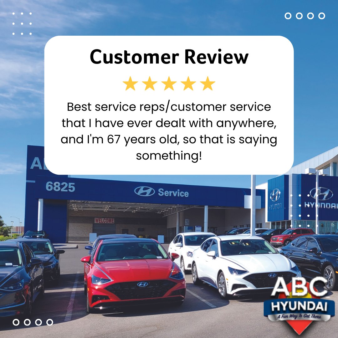 ABCHyundai's tweet photo. We're speechless! This is why we do it! 🤩

#happycustomer #fivestarfriday #fivestarreview #customerreview #abchyundai https://t.co/QAXvrMf4e9