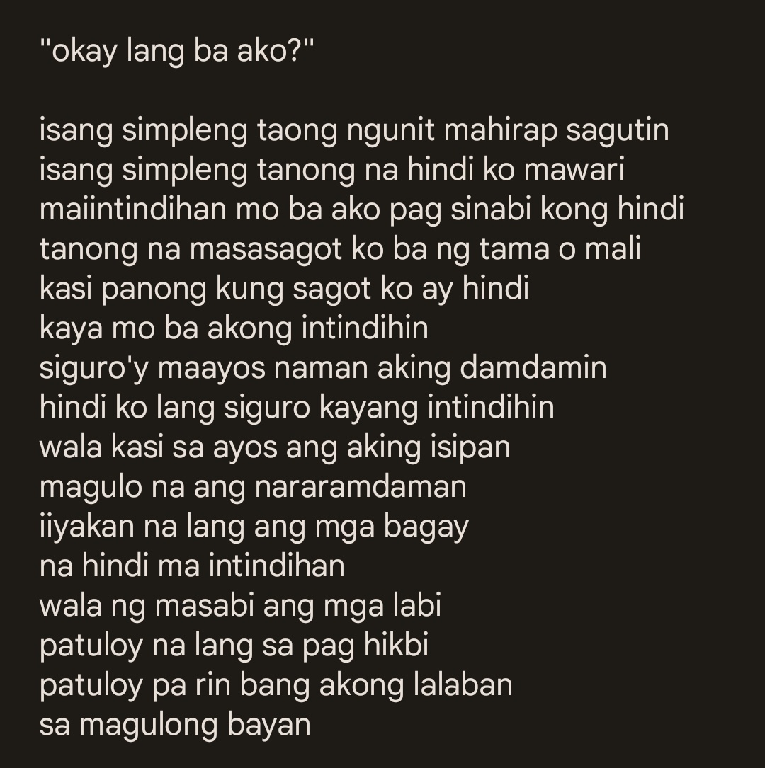TattedByLuna's tweet photo. "Okay lang ba ako?"

by: @TattedByLuna https://t.co/cNkq7cfjTQ