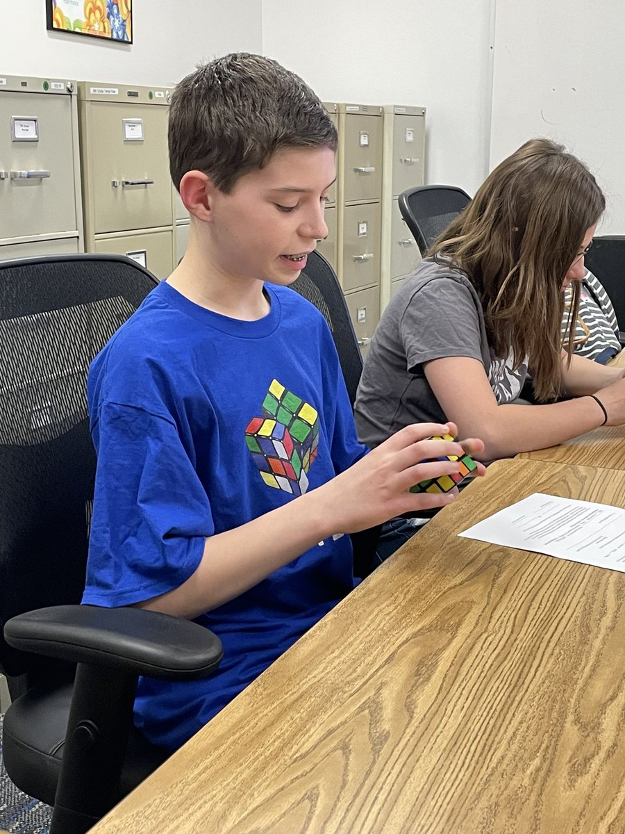 Devin is the Rubik’s Cube Master!! He teaches us algorithms for solving tricky puzzles! <a href="/AHSD25South/">South Middle School</a> #southlearns #rubikscubeclub