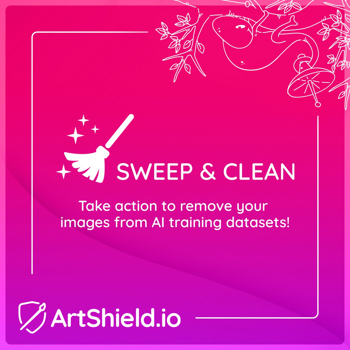 Hi artists, if you sell on Shopify, we can help you find if your art has been used to train AI!!

ArtShield is launching our new Sweeper product (🔗 in bio)

Learn how it works 👇 (1/?)
#CreateDontScrape #SupportHumanArtists #NoAI