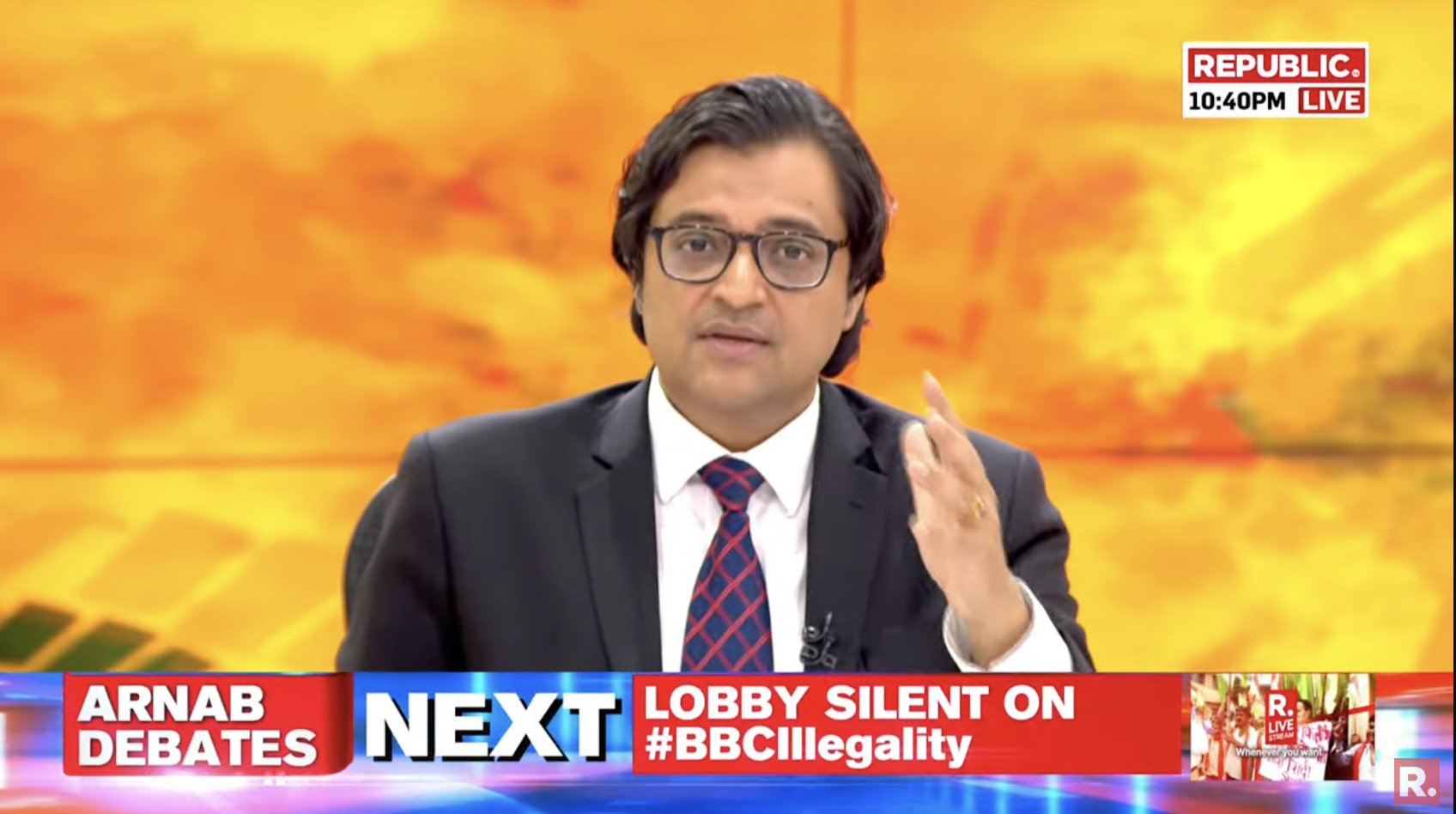 Republic on Twitter: "#BBCIllegality | The Debate with Arnab is #LIVE,  on-air and online, here - https://t.co/uo0a3nuFUi #BBC #BBCIndia # ArnabGoswami #Arnab #TheDebate https://t.co/tfIfRLkDx0" / Twitter