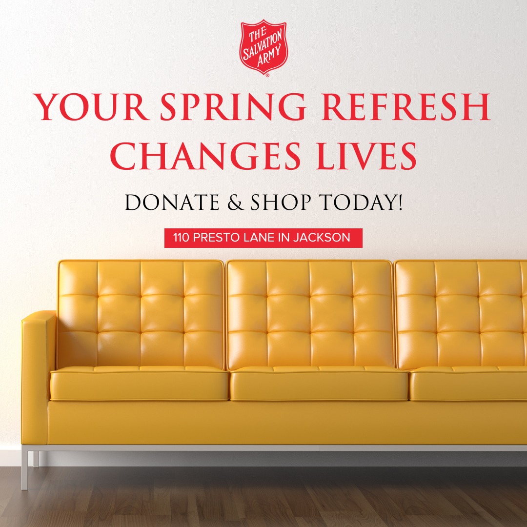 Your spring refresh can help change lives! Donate and shop at our thrift store today! We're located at 110 Presto Lane in Jackson. 

#TheSalvationArmy #FamilyStore #ThriftStore #TheSalvationArmyJXN