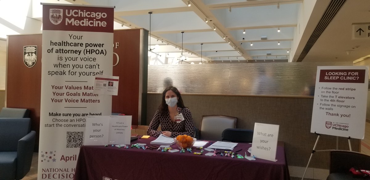TODAY (Friday) til 2! Stop by Mitchell Lobby to learn about Healthcare Power of Attorney. Who will speak for you when you can't speak for yourself?

uchicagomedicine.org/advancecarepla…