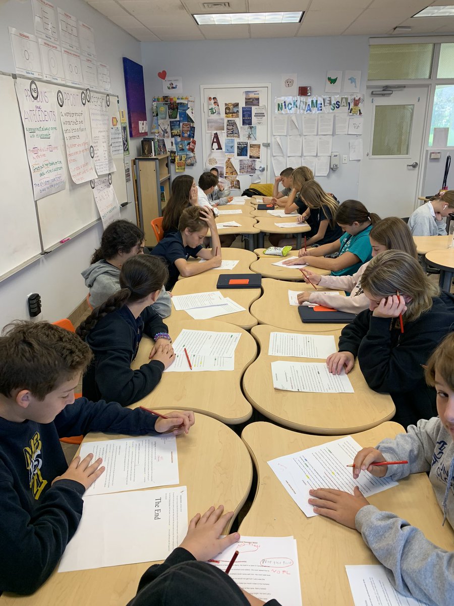 Jon_Fishman8's tweet photo. Today in 6th grade English, @NBPSEagles students participated in a proofreading and editing session for their narratives. #nbpsEnglish #nb6thgrade https://t.co/JoQ7su33on