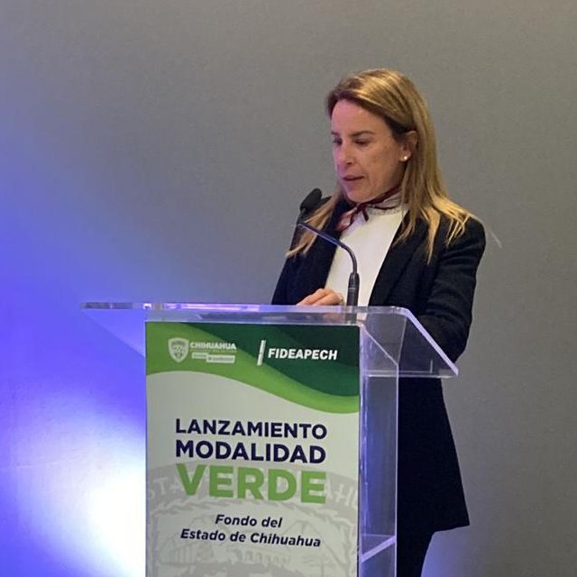 gggimex's tweet photo. Durante intervención, Ma. Angélica Granados Trespalacios, Secretaria de @SIDEChih destacó: "Estamos predicando con el ejemplo. Chihuahua es de los primeros estados que tiene este tipo de fondos que están pensados para fomentar la sustentabilidad en las empresas".
#ModalidadVerde https://t.co/kFNW2K3sAh
