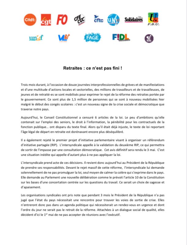 LaurentBerger44's tweet photo. Pour sortir de la crise sociale, la sagesse impose de ne pas promulguer la loi #64ansCestNon https://t.co/5X9RiFdwQW