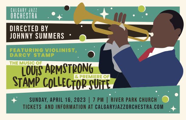Premiering a 8 movement suite I wrote  for @DarcyStampMusic Violin 🎻 &amp; Jazz Orchestra Sunday in #YYC <a href="/CalgaryJazz/">CalgaryJazzOrchestra</a> for tix and info plus music of #LouisArmstrong #musiccalgary #jazz <a href="/Jazz_YYC/">JazzYYC</a>