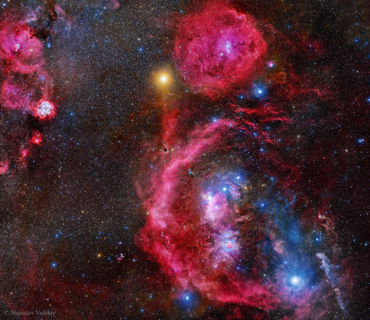 La constelación de #Orión es mucho más que tres estrellas seguidas. Es una dirección en el espacio rica en #nebulosas impresionantes
apod.nasa.gov/apod/ap200329.…