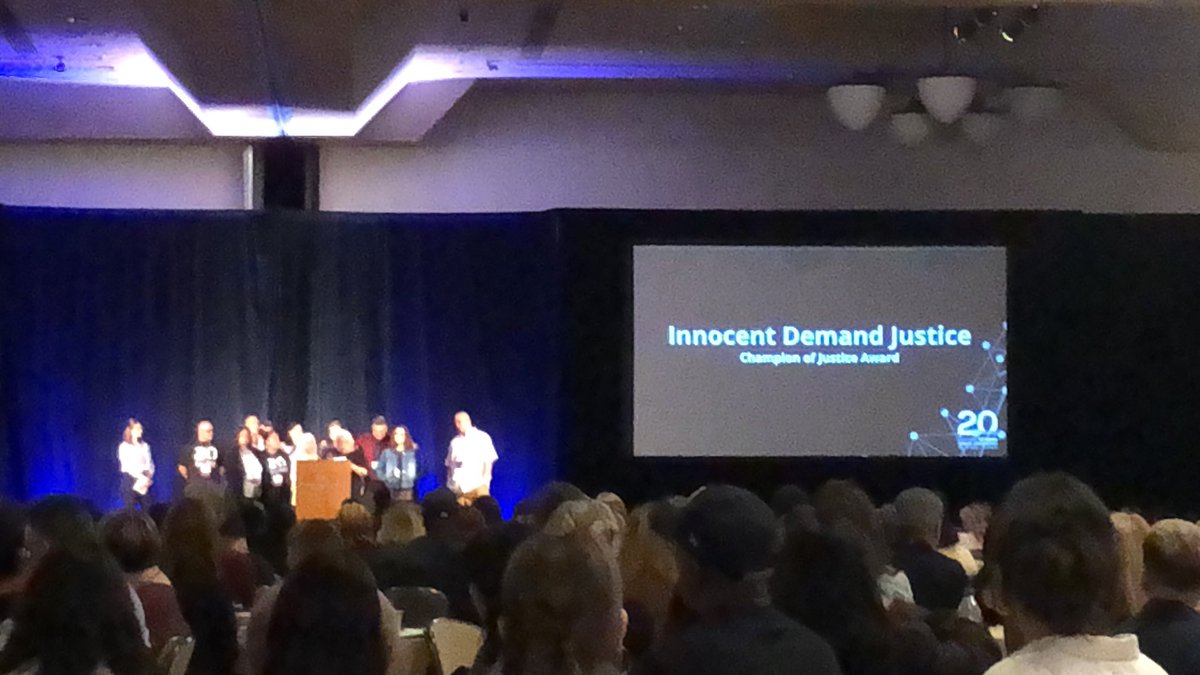 WVInnocence's tweet photo. Hard to imagine a group making a bigger impact than Innocent Demand Justice. Inspiring work. Congratulations! Thank you for your persistence, passion, and hard work! True champions of Justice! #InnocenceConference https://t.co/sgKzuED5dP